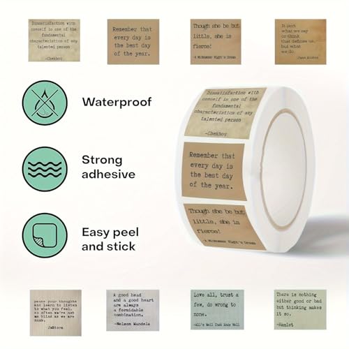 1 Roll 500pcs Bible Reward Stickers Motivational Phrases, Religious Scripture Verses for Teachers Students, Faith-Based Stickers for Stationery Classroom Sunday School