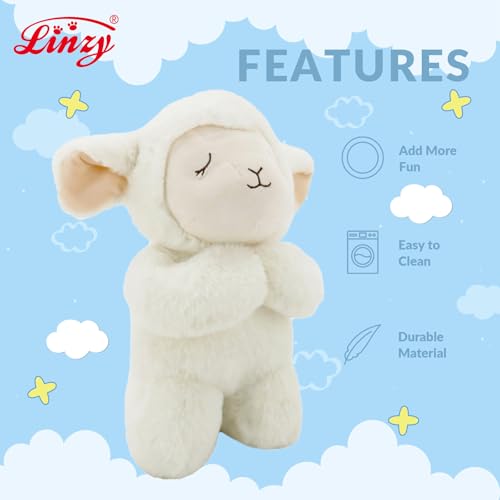 Linzy Plush 10" "Now I Lay ME Down to Sleep… Prayer Lamb Plush Toys, Stuffed Animal, Baptism Gift for Baby Boy Or Baby Girl - style: Lamb