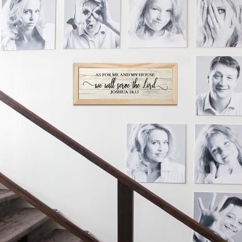 Jetec As for Me and My House We Will Serve Wall Sign, 10 X 4 Inch, Joshua - size: 9.5"L x 3.6"W