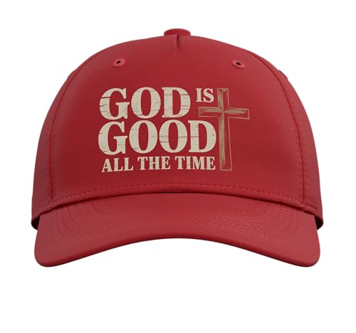 God is Good Jesus Hat Gospel Faith Pray Hat Bible Verse Adjustable Baseball Hat - color: Red