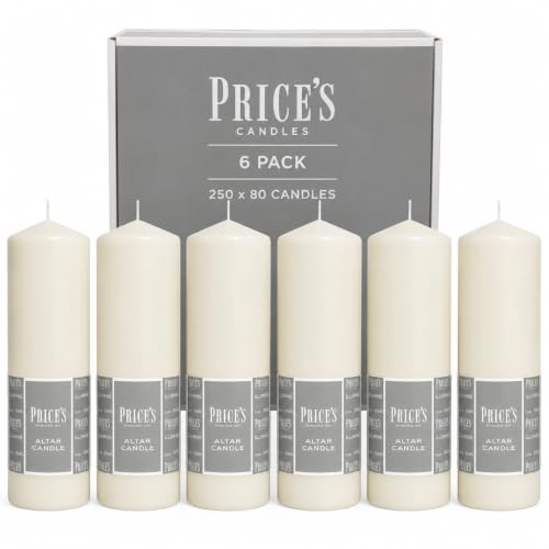 Price's Candles 250mm x 80mm Altar Candle Pack of 6