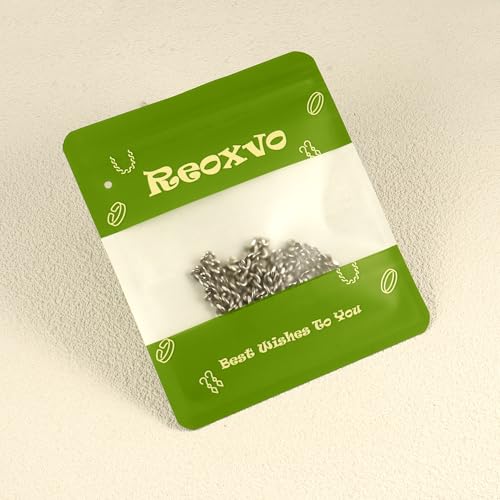 Reoxvo Stainless Steel Cuban Link Chain Necklaces Jewelry for Men - color: a.5mm width-steel, size: 20.0 Inches