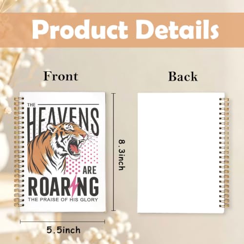 Inspirational Christian Spiral Notebook Journal for Women,A5 - color: The Heavens Are Roaring