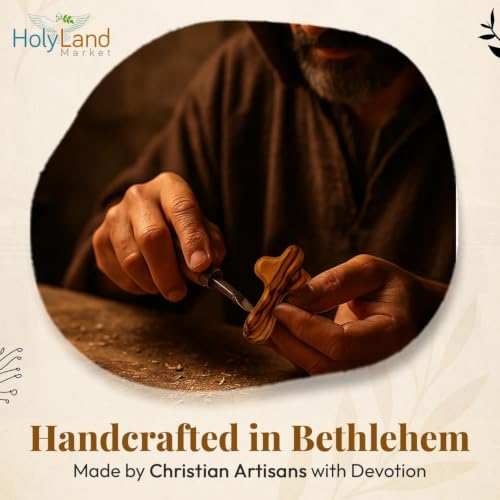 Holy Land Market Olive Wood Pocket Cross 2.5 in, Small Wooden Cross, 25 - size: 25 count