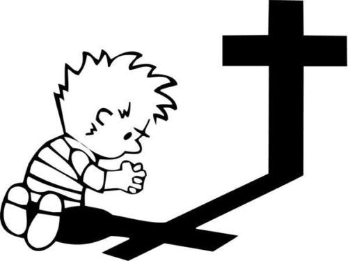 Boy Praying Cross Symbol Vinyl Graphic Car Truck Windows Decor Decal Sticker - Die Cut Vinyl Decal for Windows, Cars, Trucks, Tool Boxes, laptops, MacBook - virtually Any Hard, Smooth Surface