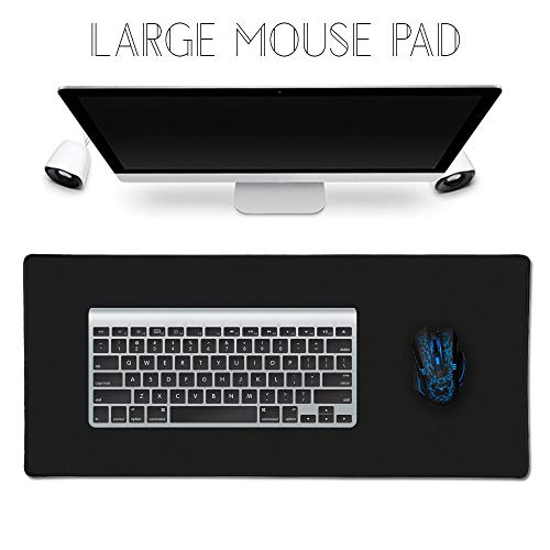 XXL Professional Large Mouse Pad & Computer Game Mouse Mat (35.4x15.7x0.12IN, 90x40 Black) - color: Black, size: 35.4L x 15.7W inches
