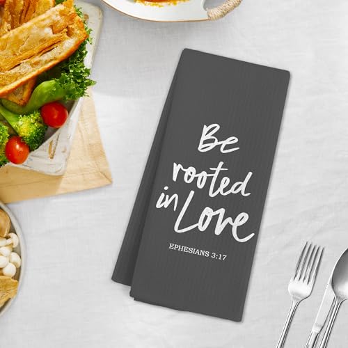 Easter Be Rooted in Love Kitchen Towels, Christian Easter Decor, Christian Ephesians 3 17 Hand Towels, Religious Bible Verse Hand Dish Tea Towel for Kitchen Bathroom Decor, 16x24 Inch - color: Love