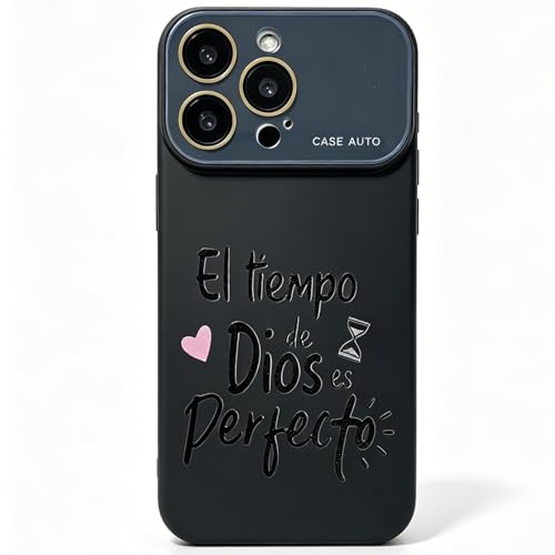 for iPhone 16 Pro Case God's Timing is Perfect Spanish Bible Verse Phone Case, Full Camera Lens Protection, Shockproof Drop Resistant Durable Cover (Black, iPhone 16 Pro) - color: black, size: iPhone 16 Pro
