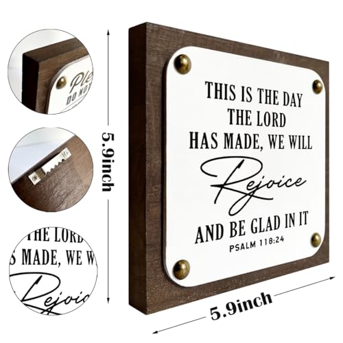 Religious Decor, Psalm 118:24 Sign, This is the Day the Lord has Made Sign, Wooden Box Signs Decors Art, Christian Wood Signs, Rustic Tabletop Decor - color: Christian Sign 07