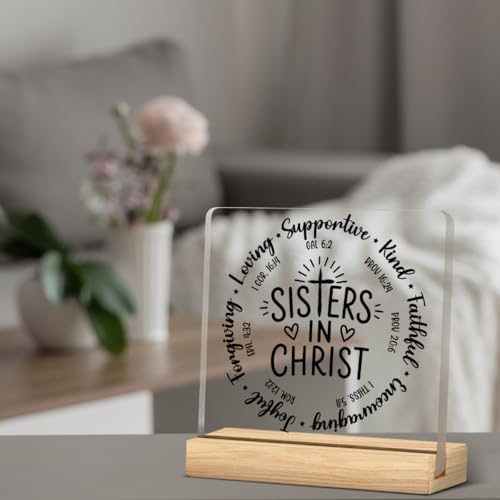 Secret Sister Gifts for Women Christian Acrylic Desk Sign - color: M60A02