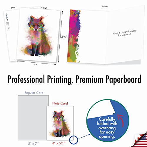 Best Card Co 20 Mini Birthday Assorted Cards Wildlife AM4948BDG-B2x10 - style: Funky Rainbow Wildlife