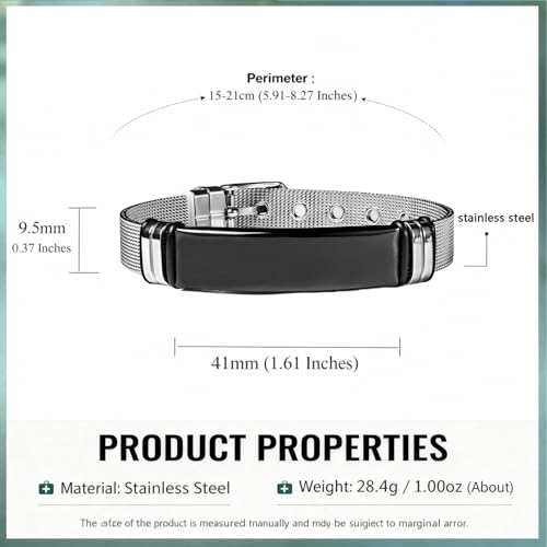 YHWH Stainless Steel Bracelet for Men Women - Laser Engraved Biblical Hebrew Wristband, Adjustable Unisex Cuff Bangle (Christian Religious Jewelry Gift) 