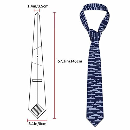 Funny Men's Tie Halloween Men's Neckties for Mens Wedding Party Work Casual Holiday - color: Military Ships