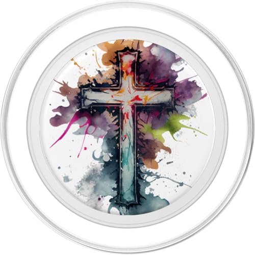 Christian Cross Watercolor Illustration PopSockets PopGrip for MagSafe - style: Magnetic PopGrip