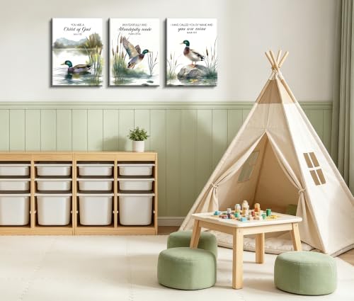 HQQUCC Duck Canvas Wall Art, 12x16 Inch, 3-Piece Set