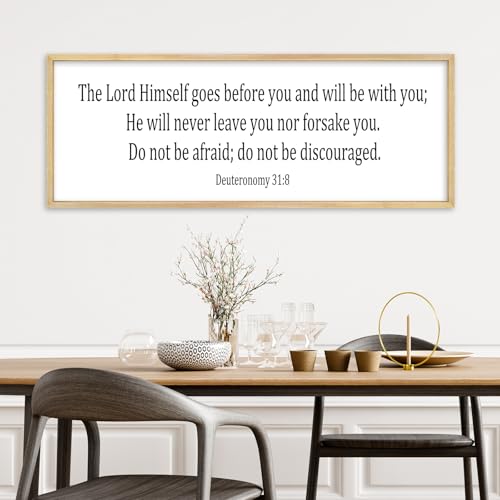 YWMZYKJGS The Lord Himself Will Go Before You Wall Decor 32"×12" (Wood) - color: He Will Be With You (Wood), size: 32"L x 12"W