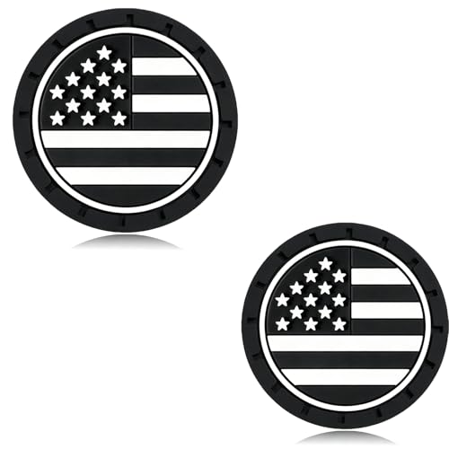 2Pcs 2.75 Inch America Flag Car Cup Holder Coaster Insert Tough Auto America Flag Car Accessories - color: Cup-flag