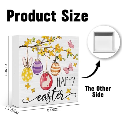 Funny Easter Decorations for Home Easter Sign Bunny Decorations for Office Home Farmhouse Kitchen Bedroom Coffee Bar Living Room Desk Table Decor 5 X 5 Inches - color: Easter4