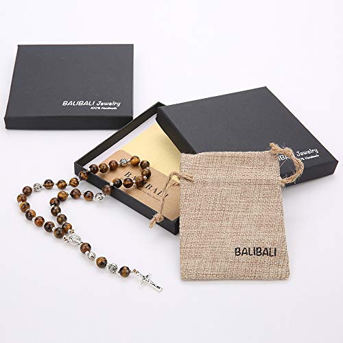 8mm Handmade Anglican Prayer Beads Rosary for Women - color: Silver(Tiger Eye)