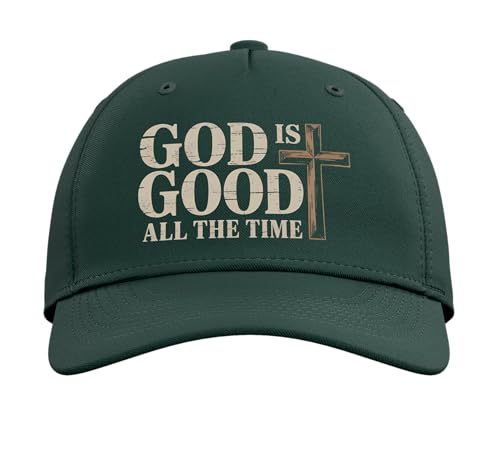 God is Good Jesus Hat Gospel Faith Pray Hat Bible Verse Adjustable Baseball Hat - color: Dark Green