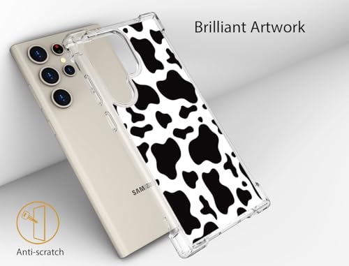 for Samsung Galaxy S24 Ultra Case - Black Cow Print - color: Black Cow Print, size: Galaxy S24 Ultra