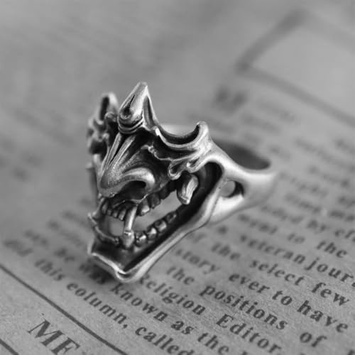 Sterling Silver Star Cross Ring, Vintage S925 Adjustable Band, Gothic Punk Style - color: Ring_J