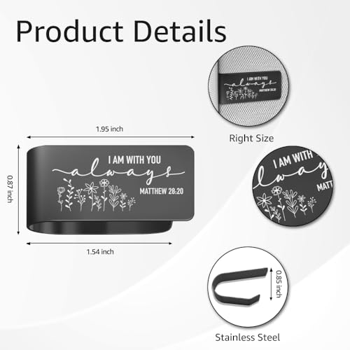 Matthew 28:20 Car Visor Clip, Black Visor Clip for Christian Driver - color: Black05