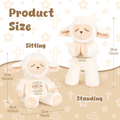 Sheep Stuffed Animal Toy Lamb I Love You Baptism Gift 15in - color: I Love You