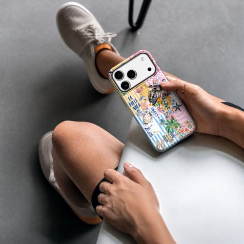 for iPhone 17 Pro Case, Cute Summer Magnetic Phone Case - color: Coastal Blue Yellow, size: iPhone 17 Pro