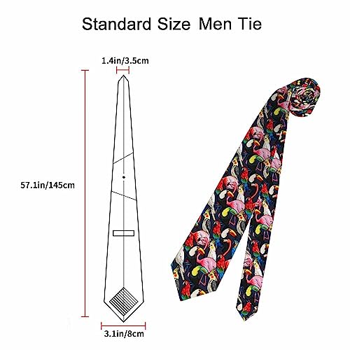 Funny Men's Tie Halloween Men's Neckties for Mens Wedding Party Work Casual Holiday - color: Exotic Birds