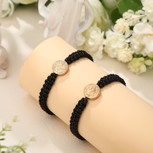 Fumete 2 Pcs Saint Benedict Medal - color: Black, Gold