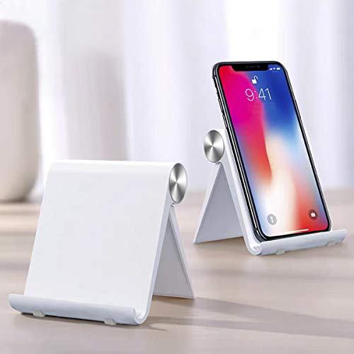 Mayten Foldable Desk Cell Phone Stand Adjustable iPhone iPad Holder Stand,Compatible for iPhone 14Pro 14Plus 13 12Pro Max 11 SE XS XR 8 7 6,Switch,iPad,Samsung,Kindle-White - color: white