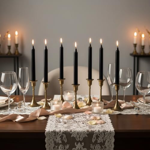 Mini Spell Chime Taper Candle Set of 20, 4 Inch Tall Unscented Rituals Candles for Altar Meditation Supplies Rituals (Black, Set of 20) - color: Black, size: Set of 20