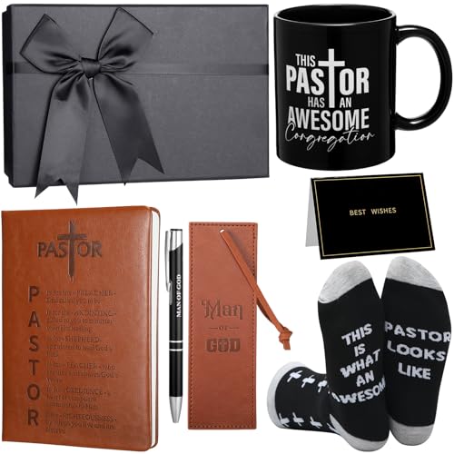 7 Pcs Pastor Appreciation Gifts for Men, Brown and Black - color: Brown and Black