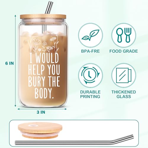 Funny Gifts for Women, Bestie Birthday Christmas Mothers Day Friendship Gift for Best Friend Soul Sister Mom BFF Coworker Glass Cup - color: BESTIE