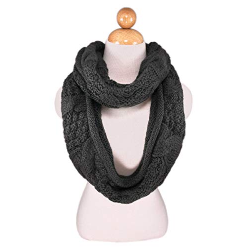 TrendsBlue Premium Winter Thick Infinity Twist Cable Knit Scarf - Diff Colors Avail. - color: Gray