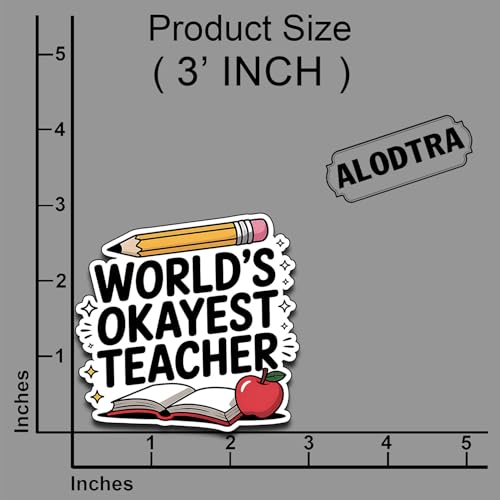 (3PCS) World's Okayest Nurse Sticker Pack Durable Waterproof Vinyl Stickers for Laptop Water Bottle Car Bumper Phone Case - color: World's Okayest Teacher