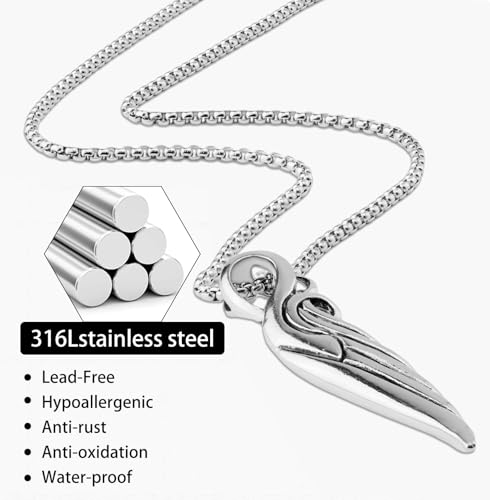 ywevyezc 12/24PCS Cross Necklace for Men, Mens Necklaces Jewelry Set Silver Chain Stainless Steel Cross Pendant Goth Necklace for Boys 16-24 inches Chain - style: 24pcs Cross Necklace