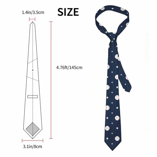 Neckties for Men Silver Star American Flag Men's Ties for Church Worship Wedding Formal - color: Baseball