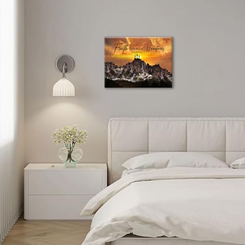 Christian Cross Wall Art Bible Verse Scriptures Pictures Wall Decor Religious Faith Canvas Prints Mountain Painting Frame Modern Artwork Home Decoration For Church Living Room Bedroom Office 20"X24" - color: Cross In Moutain, size: 20"L x 24"W