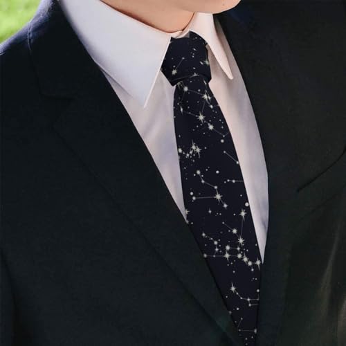 Men's Neckties, Novelty Printed Skinny Tie for Work Casual Party - color: Galaxy Starry
