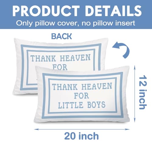 Thank Heaven for Little Boys 12x20 Pillow Cover - color: Thank Heaven for Little Boys-a-12x20