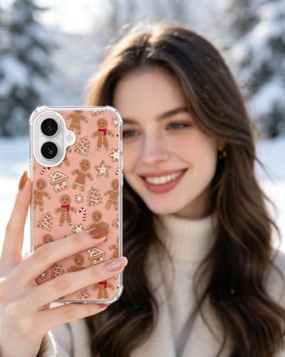 Christmas Gingerbread Phone Case Compatible with iPhone 17, Cute Winter Festive Phone Cover for iPhone 17 - color: Christmas Gingerbread