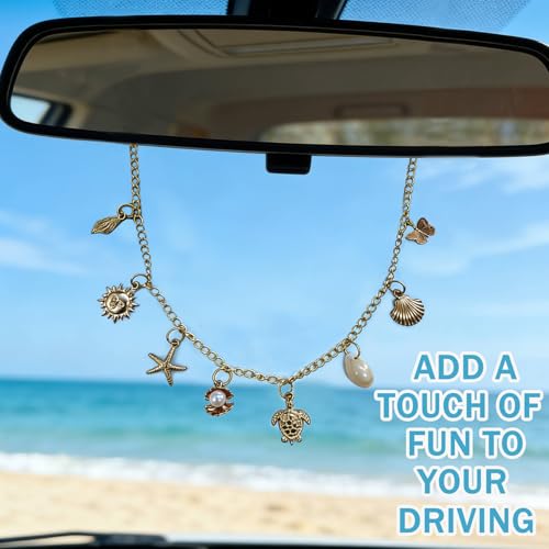 Car Rearview Mirror Charm Gold Hanging Cross Butterfly Bow Ornament - color: Rosa Cross