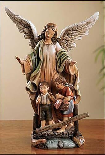 Avalon Gallery Catholic Saints Figurine - Toscana Collection Religious Statue, 9.13" H, Guardian Angel - color: Guardian Angel