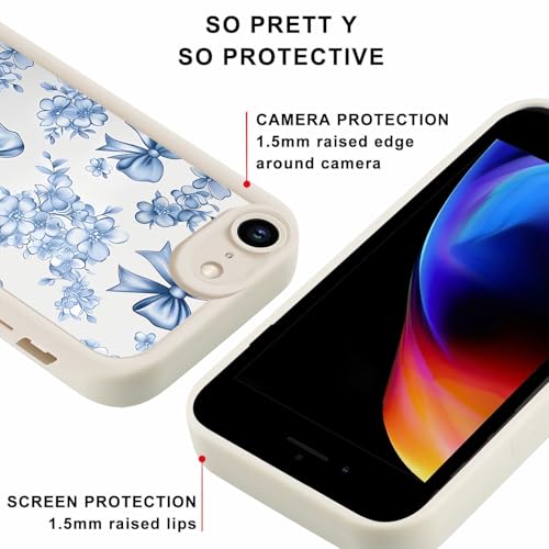 Flower Bow Phone Case for Apple iPhone 8 iPhone 7 iPhone SE 2022/2020 4,7" Cute Floral Girly Ribbon Bowknot Aesthetic Design Soft TPU Shockproof Protective Phone Cover for Girls Women, Fashion - color: Fashion, size: for iPhone 8 7 iPhone SE 2022/2020