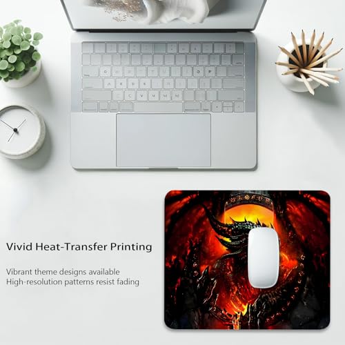 Abstract Dragon of Flames Shadows Mouse Pad, Fantasy Art Durable Desk Mat - color: Color_DE0019XX