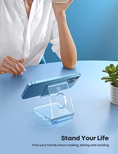 Lamicall Clear Acrylic Cell Phone Stand, Office Desk Decor Accessories - color: clear