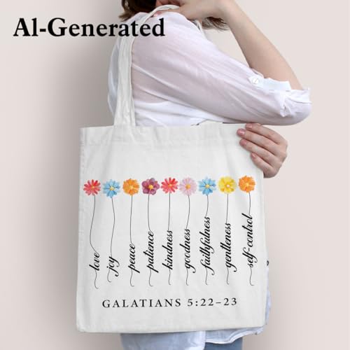 Christian Tote Bag Jesus Religious Reusable Bible Bags for Shopping Work Travel Church Christian Gift Totes - color: Tote-2