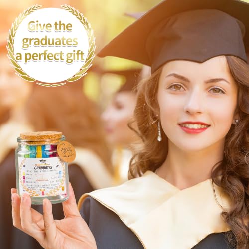Bible Verse Jar, Christian Gifts For Women,Teacher Gift, High School, College Graduation Gift for Her, Him, Inspirational Bible Jar Comes With Greeting Card & 48-inch Ribbon Bow - color: Graduation Bible Jar